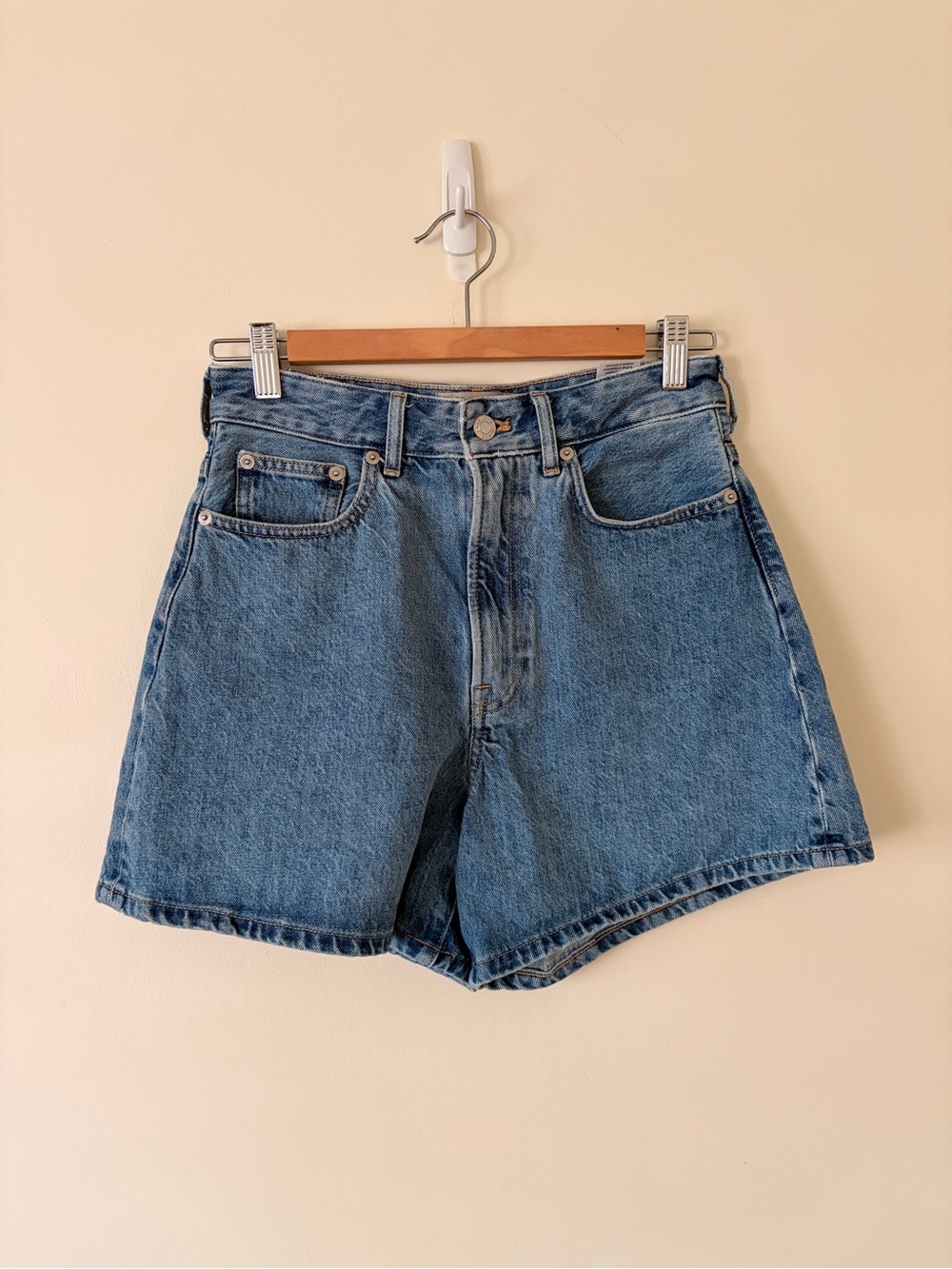 Everlane A - Line Blue Denim Shorts